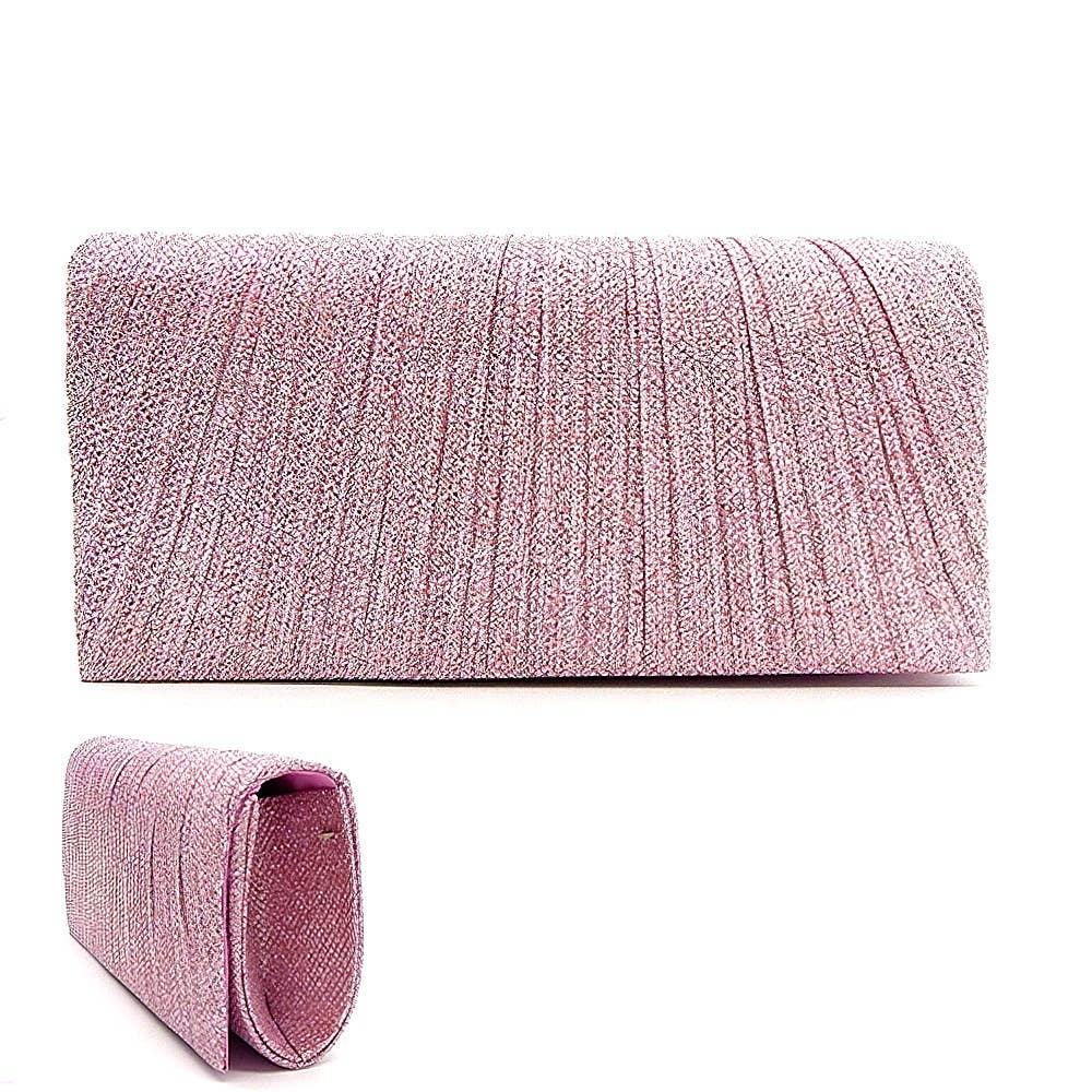 Glitter Texture Clutch Bag: Pink