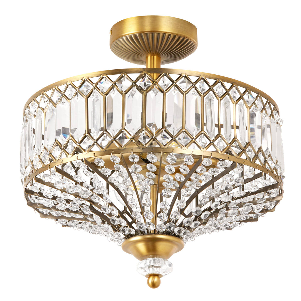 15.25"H Kendall Semi-Flush Mount Ceiling Light: Gold