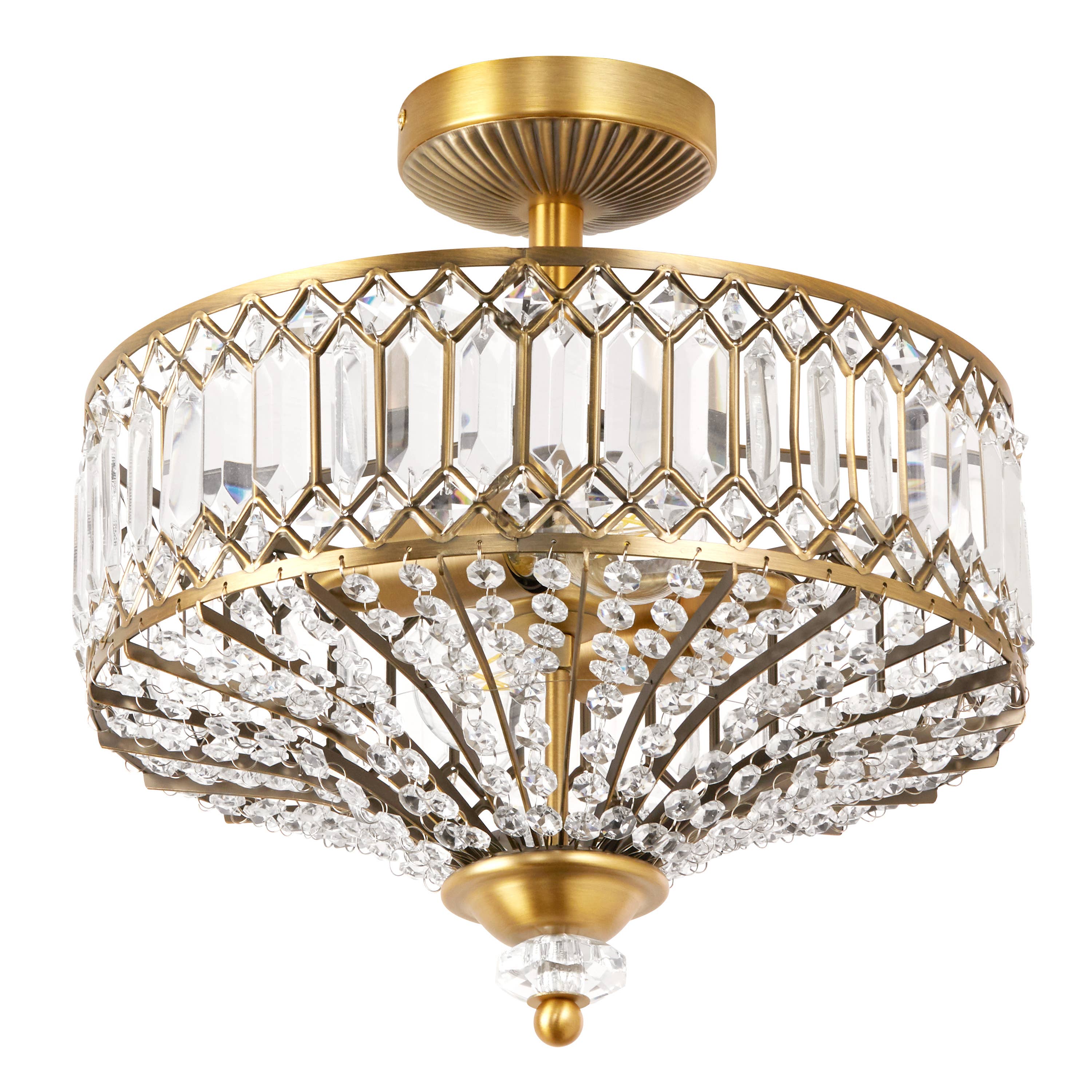 15.25"H Kendall Semi-Flush Mount Ceiling Light: Gold