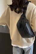 Woven Atlas Crossbody Bum Bag: Black