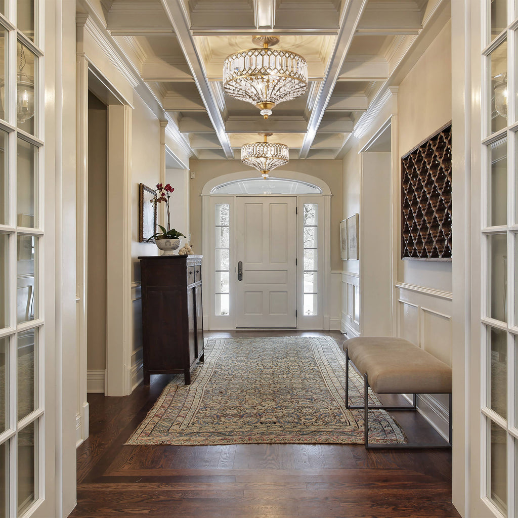15.25"H Kendall Semi-Flush Mount Ceiling Light: Gold