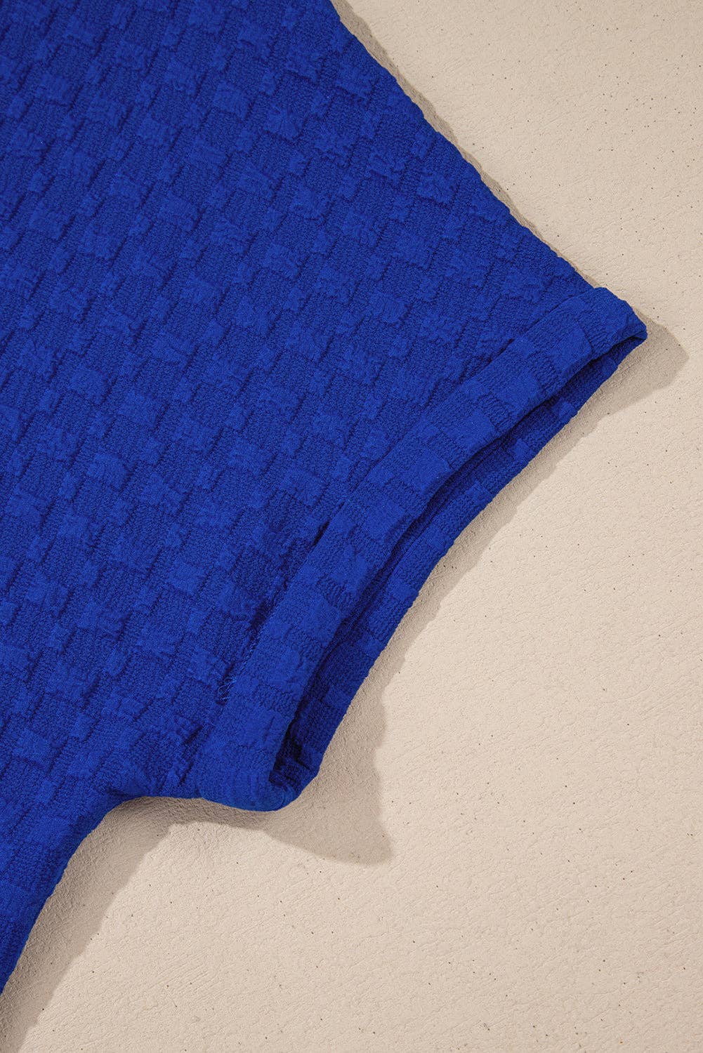 Jacquard Textured Tee and Shorts Set: Blue