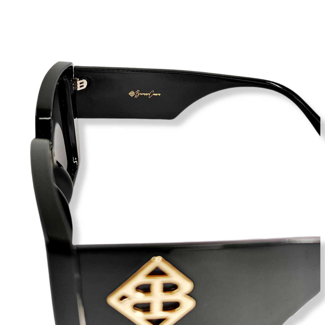 Black Square Sunglasses with Polarized Lenses