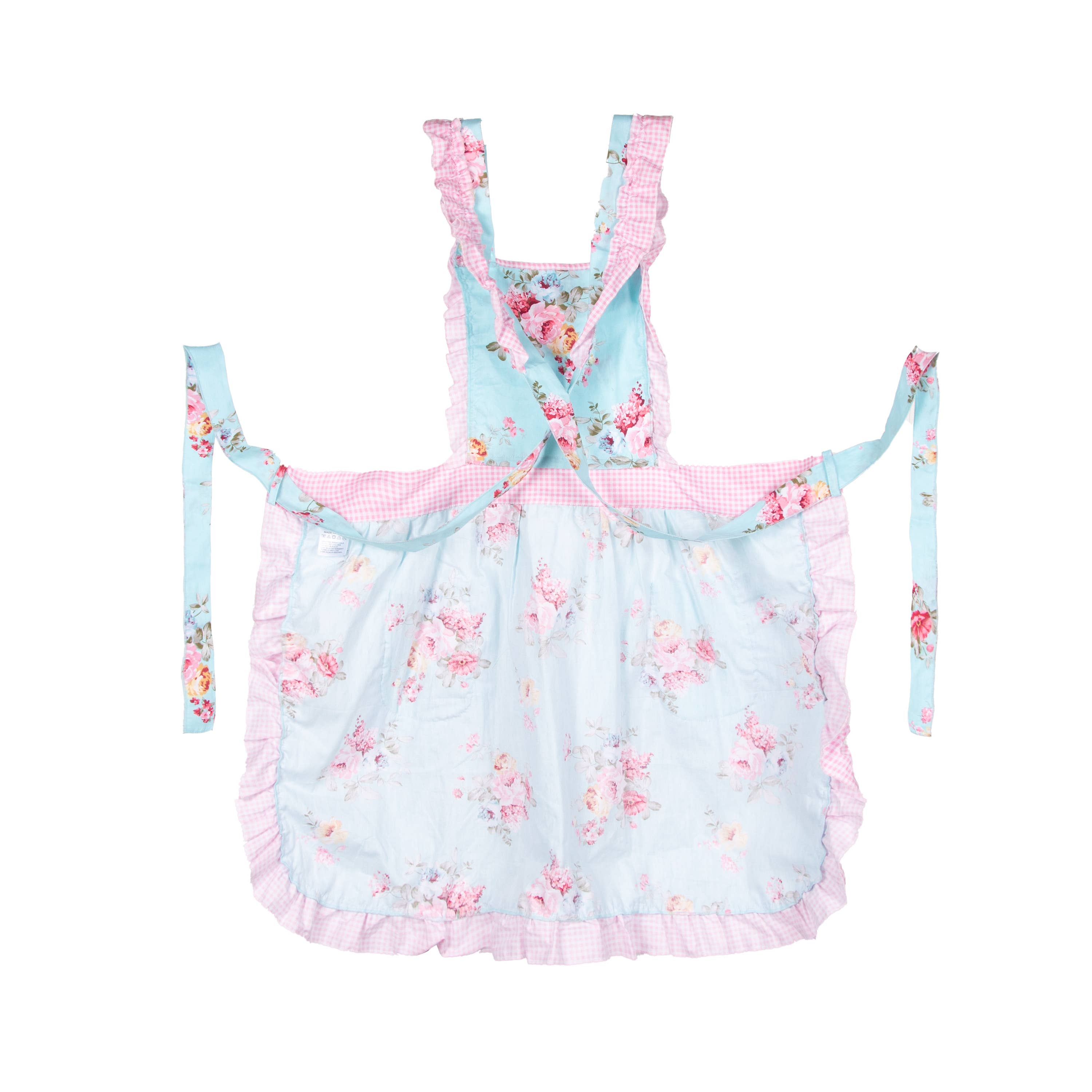Apron With Pockets: Blue/Pink