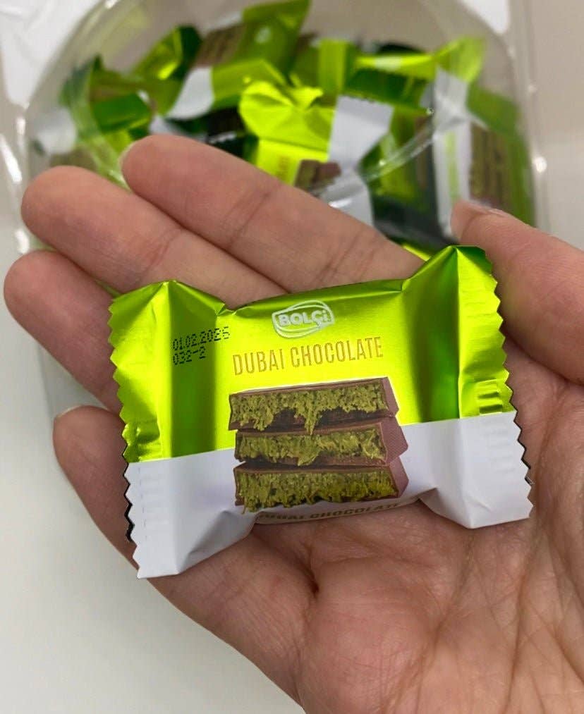 Antep Pistachio & Kadayif Dubai Chocolate Bar - 16gr: 1 Round Box (75 Pieces)