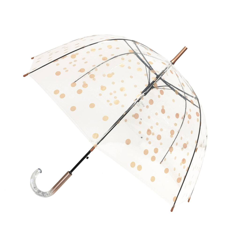 Transparent Umbrella with Copper Polka Dots