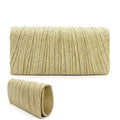 Glitter Texture Clutch Bag: Gold