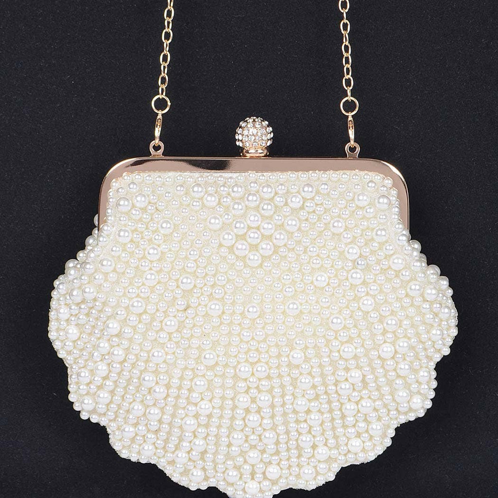 Faux Pearl Party Clutch: Shell