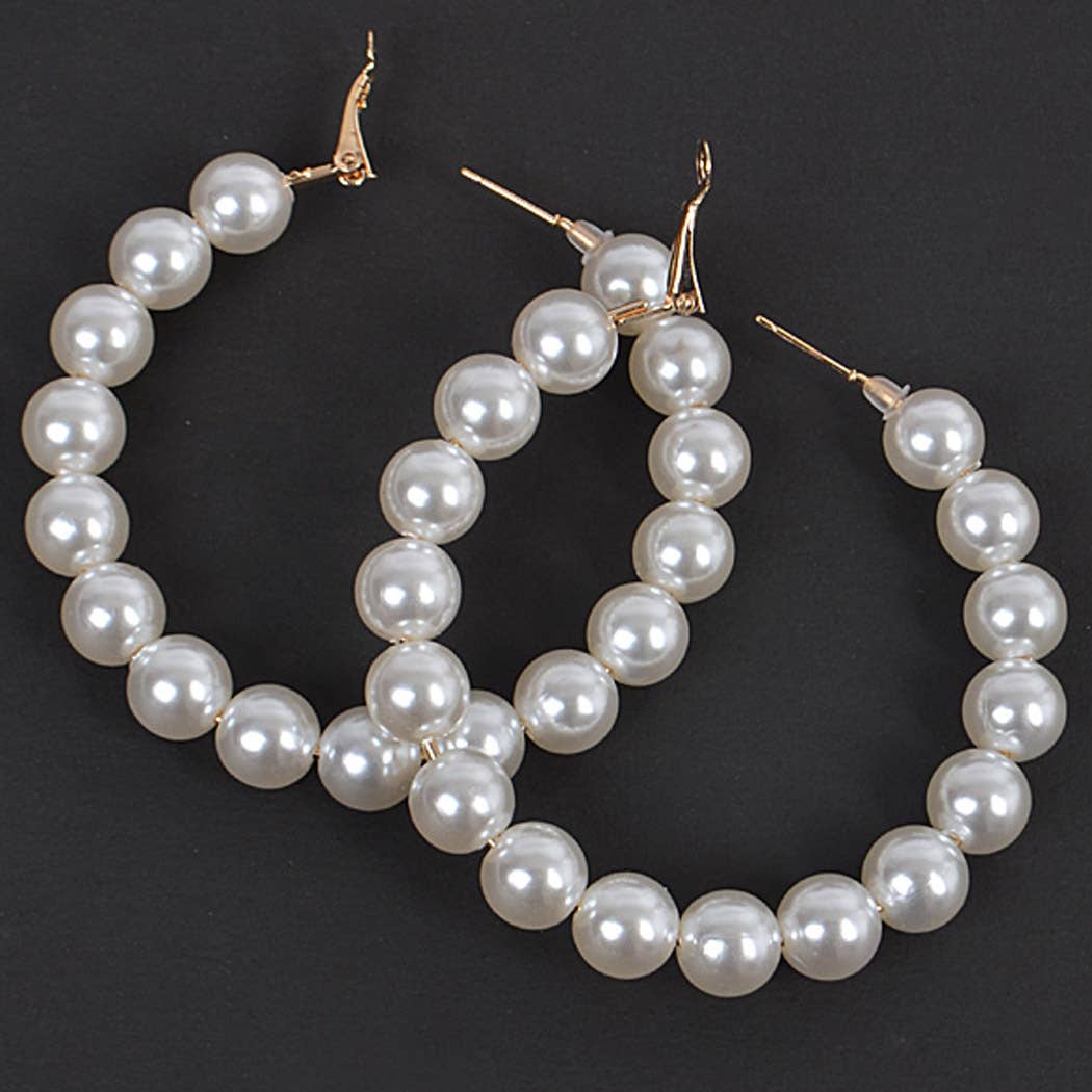 Pearl Hoop Earrings