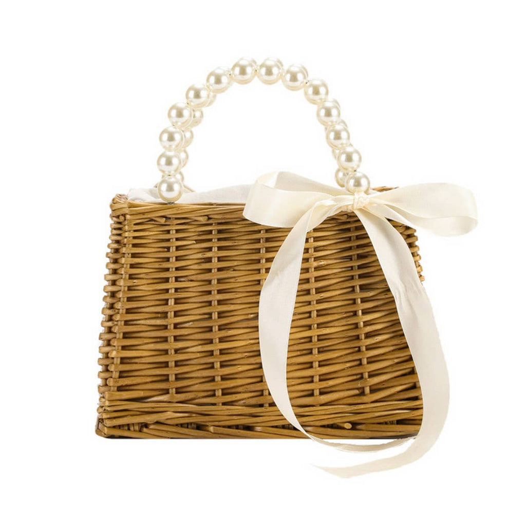 Small Straw Square Bag: Khaki