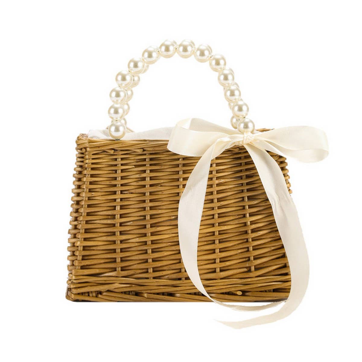 Small Straw Square Bag: Khaki