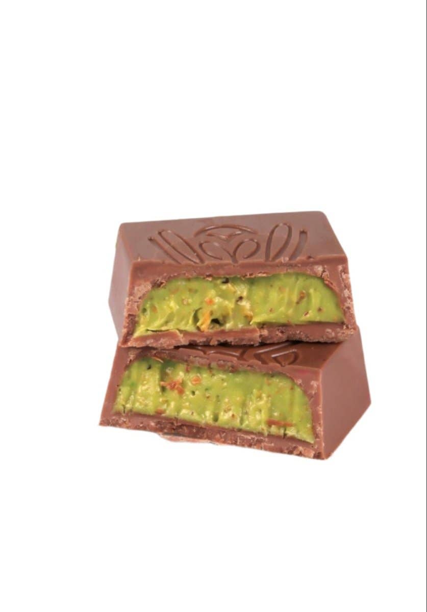 Antep Pistachio & Kadayif Dubai Chocolate Bar - 16gr: 1 Round Box (75 Pieces)