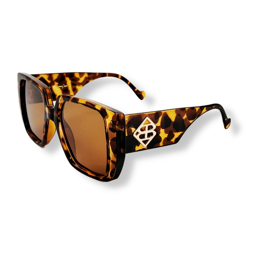 Tortoise Square Sunglasses with Polarized Lenses