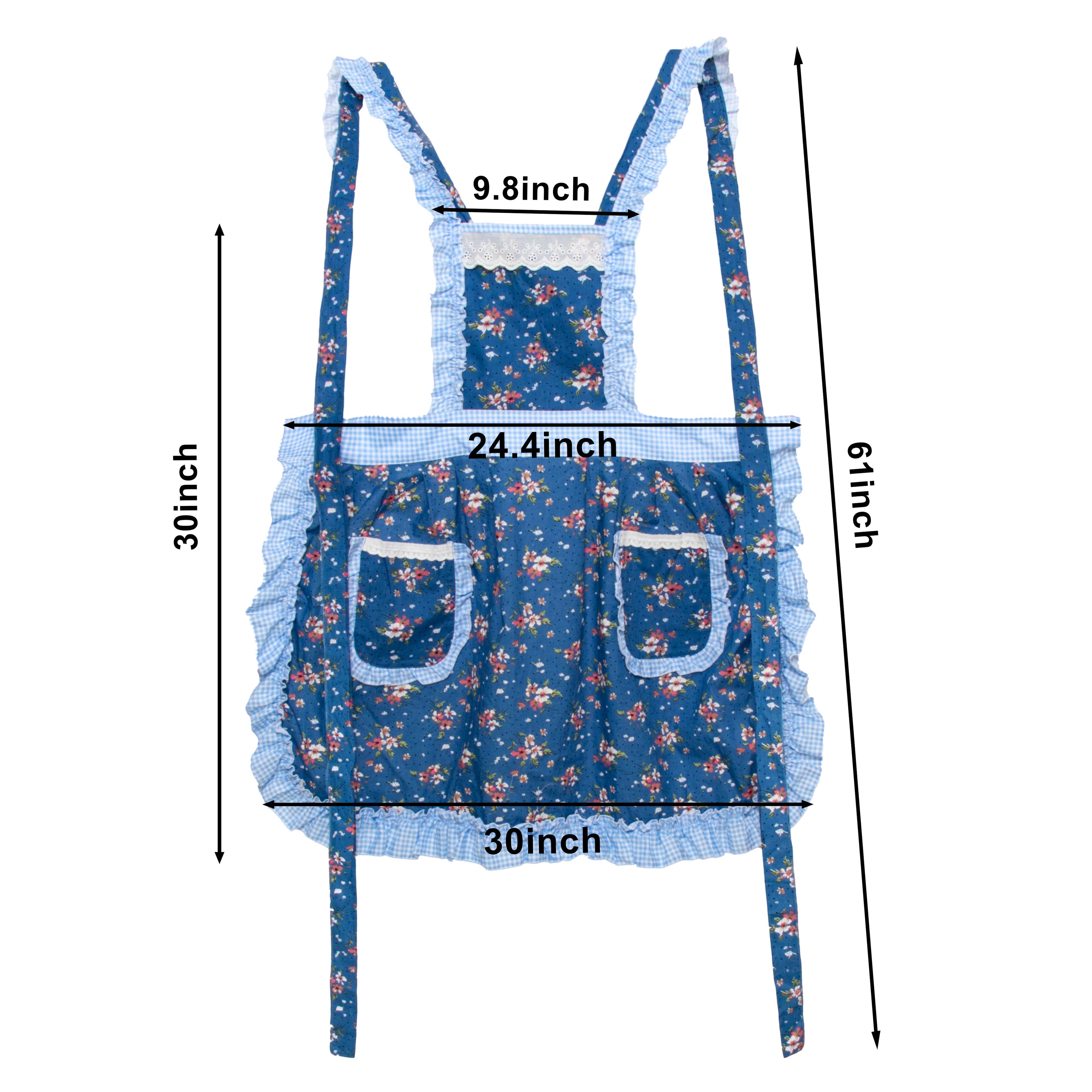 Apron With Pockets: Pink/Green