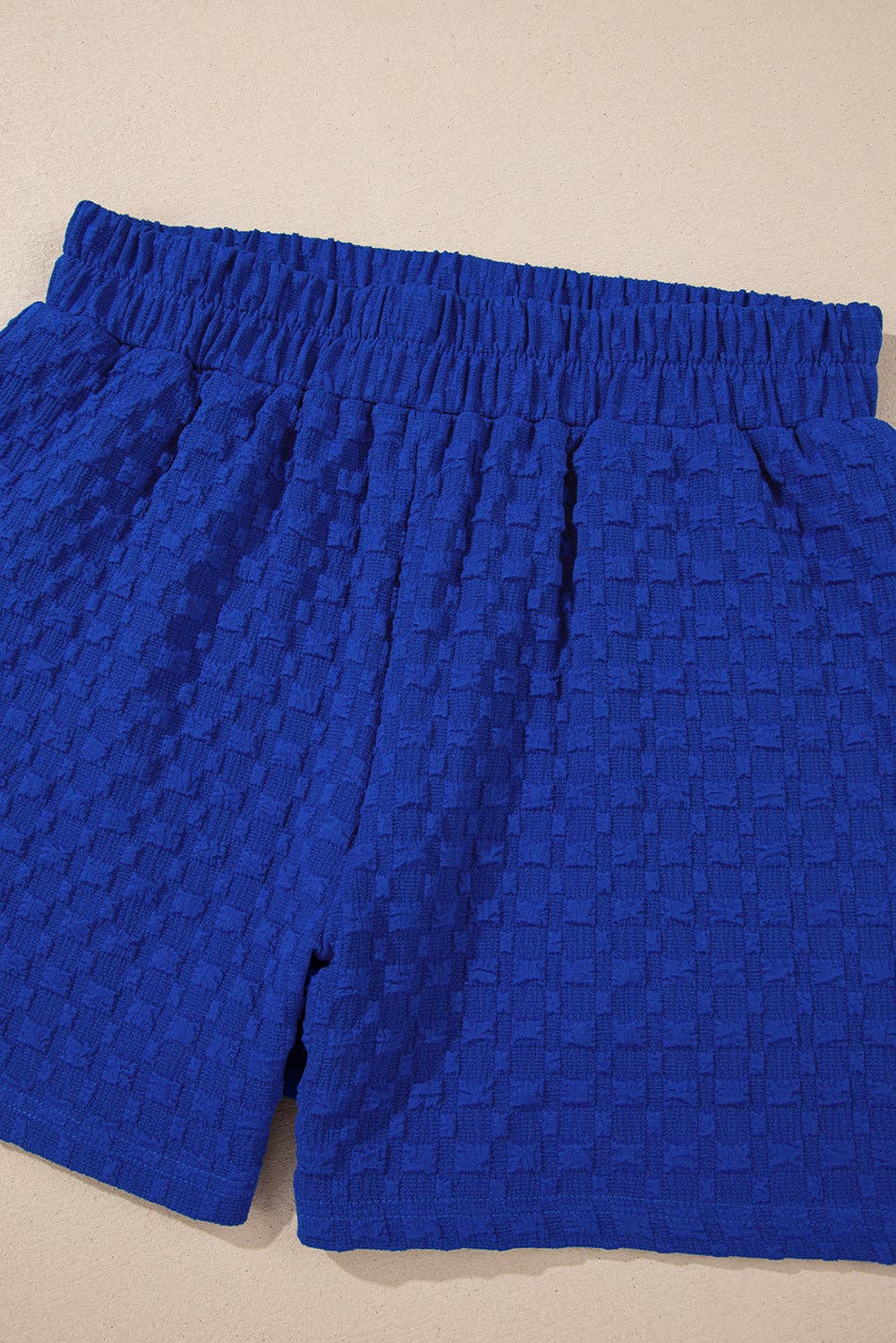 Jacquard Textured Tee and Shorts Set: Blue