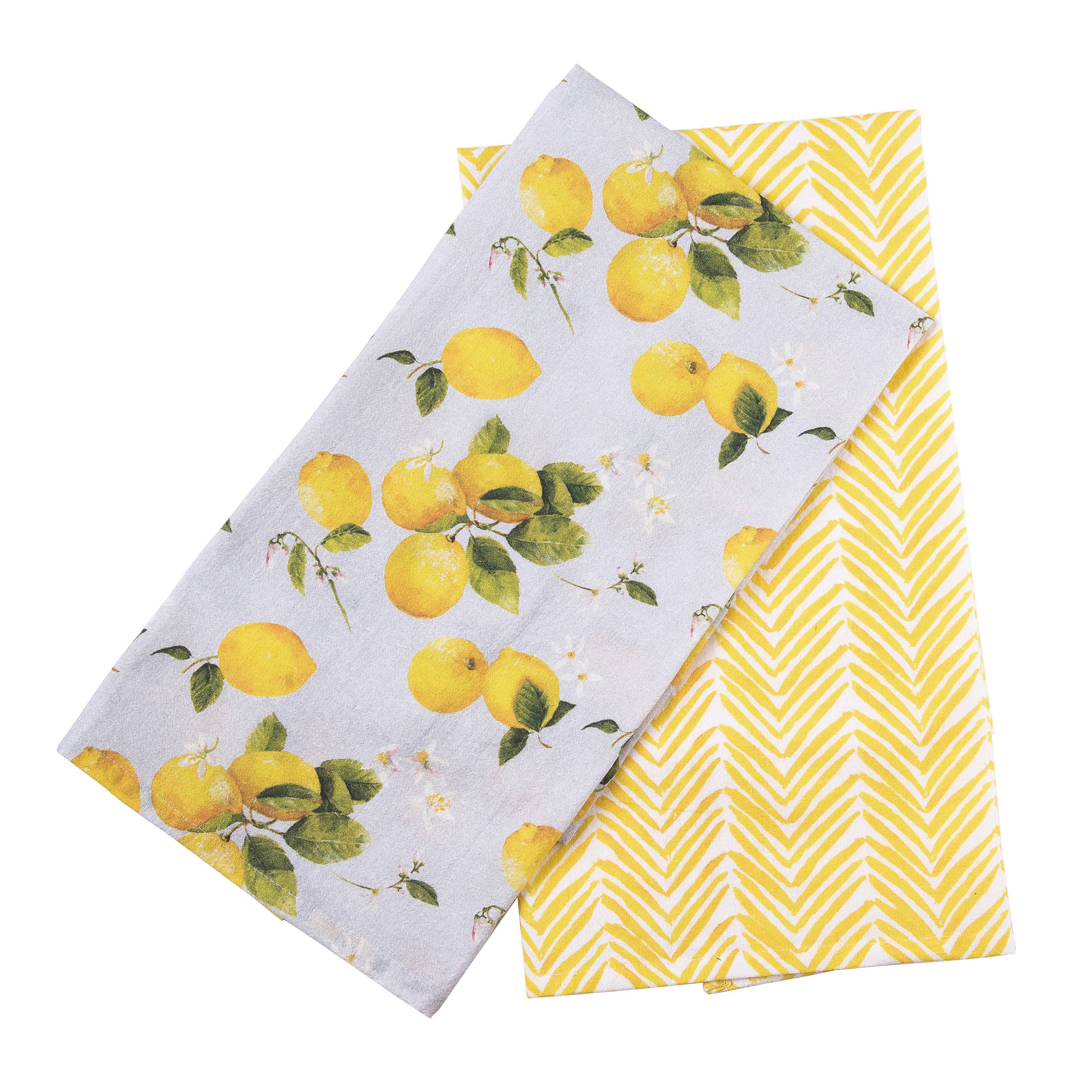Cotton Lemon Tea Towels Set of 2