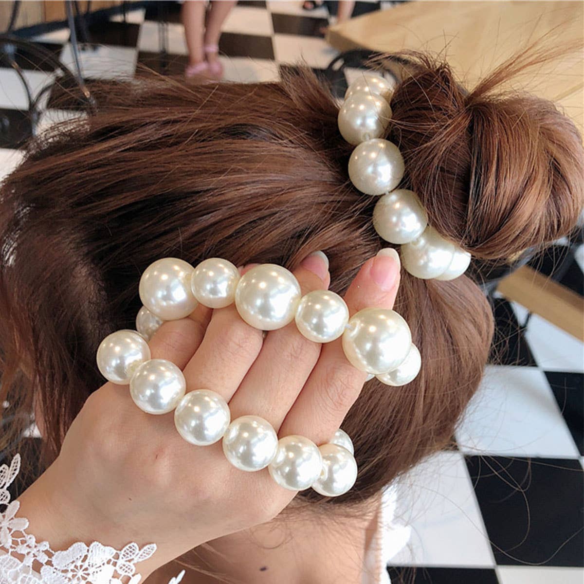 Pearl Hair Tie Bracelet: Large Pearl