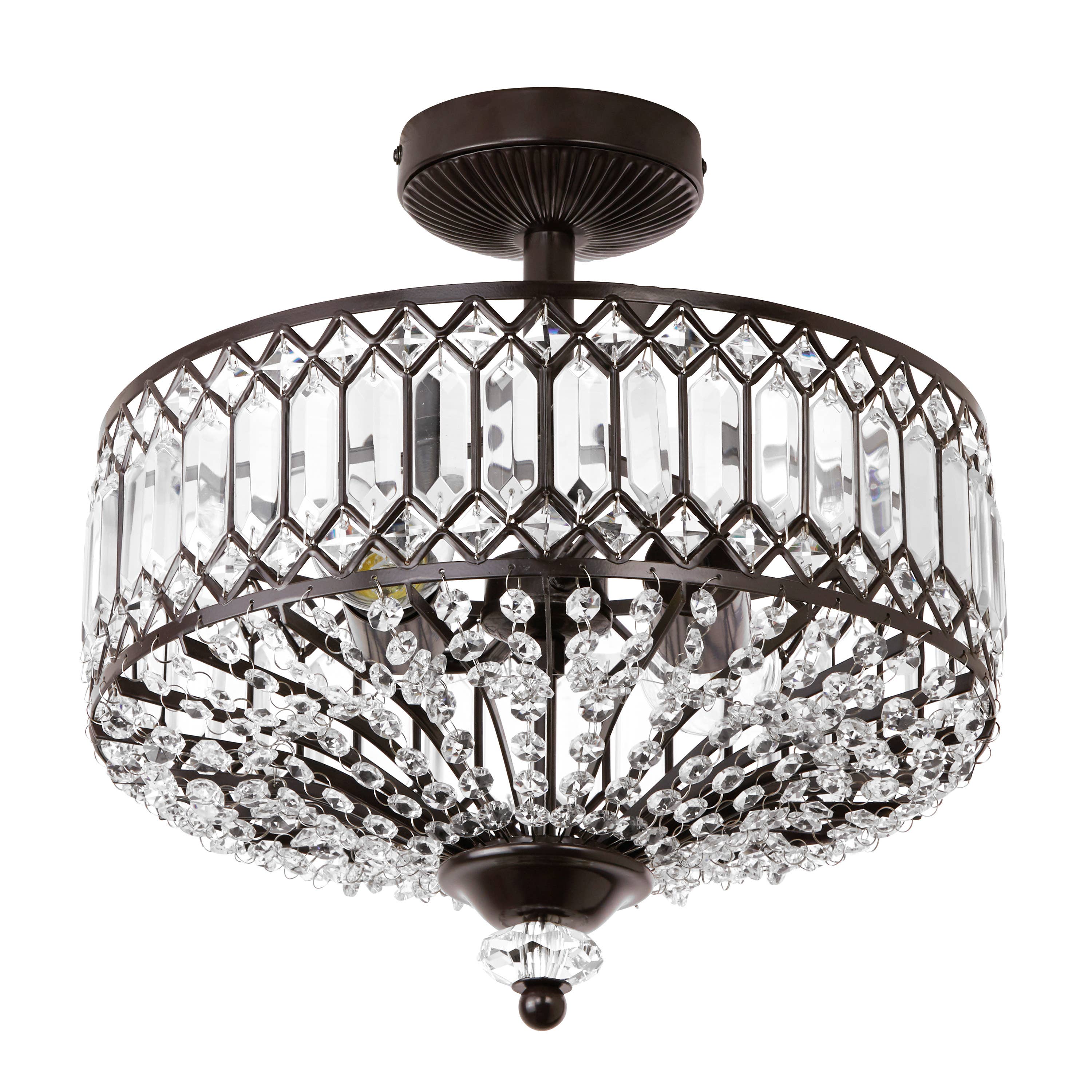 15.25"H Kendall Semi-Flush Mount Ceiling Light: Gold
