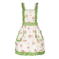 Apron With Pockets: White/Green
