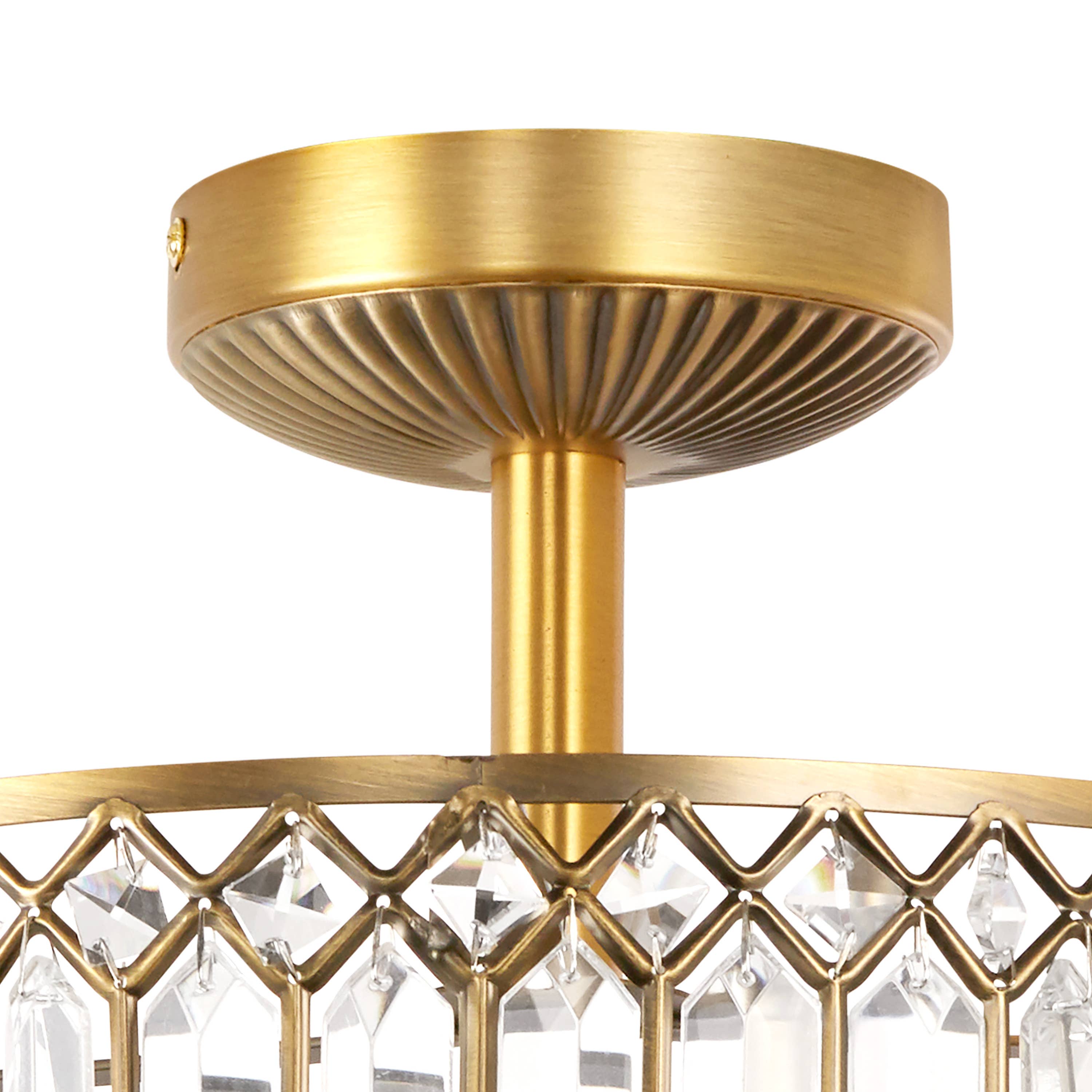 15.25"H Kendall Semi-Flush Mount Ceiling Light: Gold