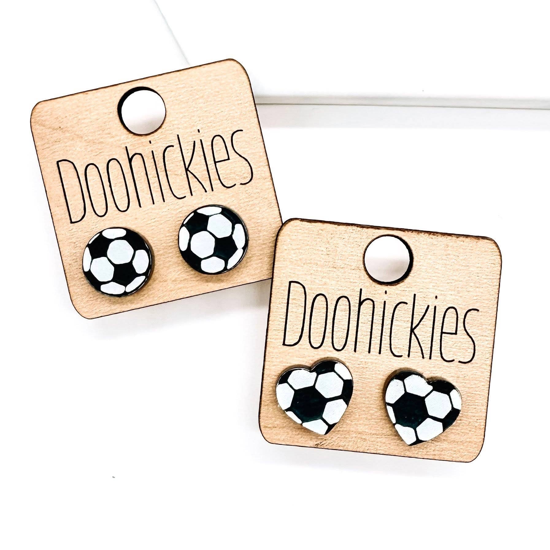 Soccer Stud Earrings: Round