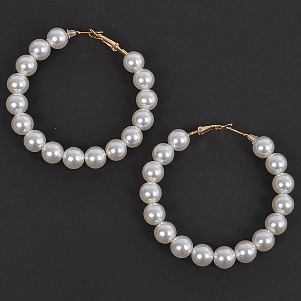 Pearl Hoop Earrings
