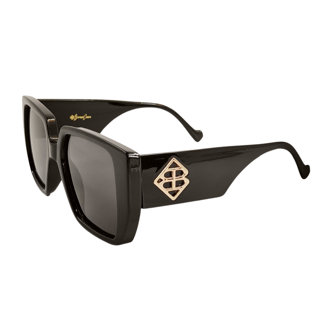 Black Square Sunglasses with Polarized Lenses