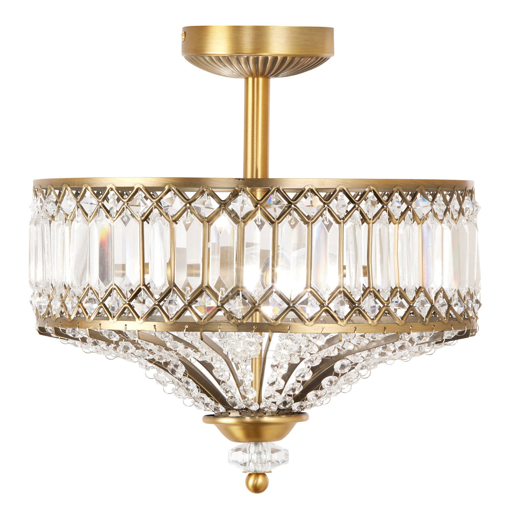 15.25"H Kendall Semi-Flush Mount Ceiling Light: Gold