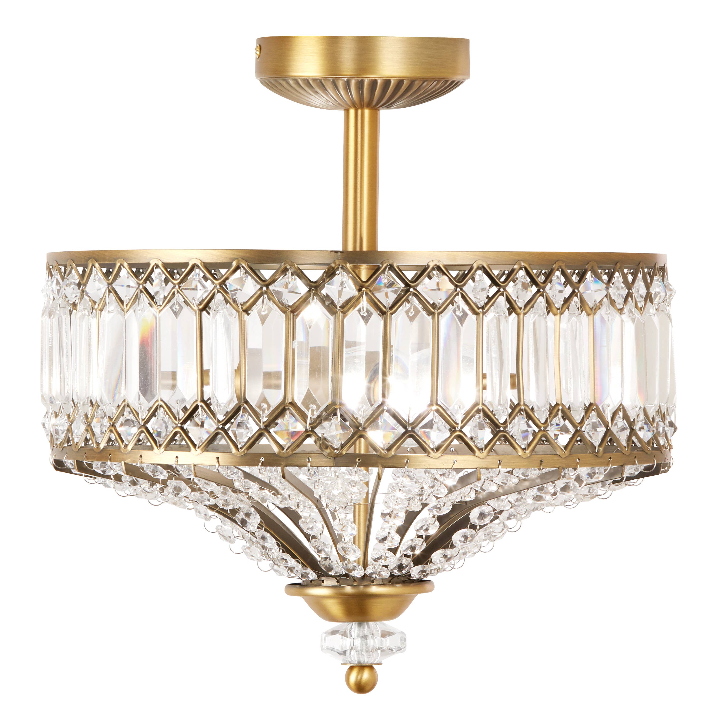 15.25"H Kendall Semi-Flush Mount Ceiling Light: Gold