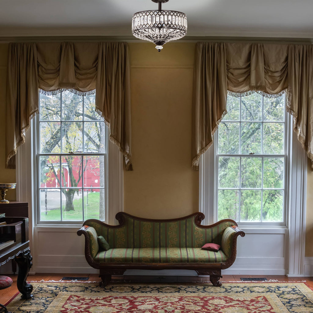 15.25"H Kendall Semi-Flush Mount Ceiling Light: Gold