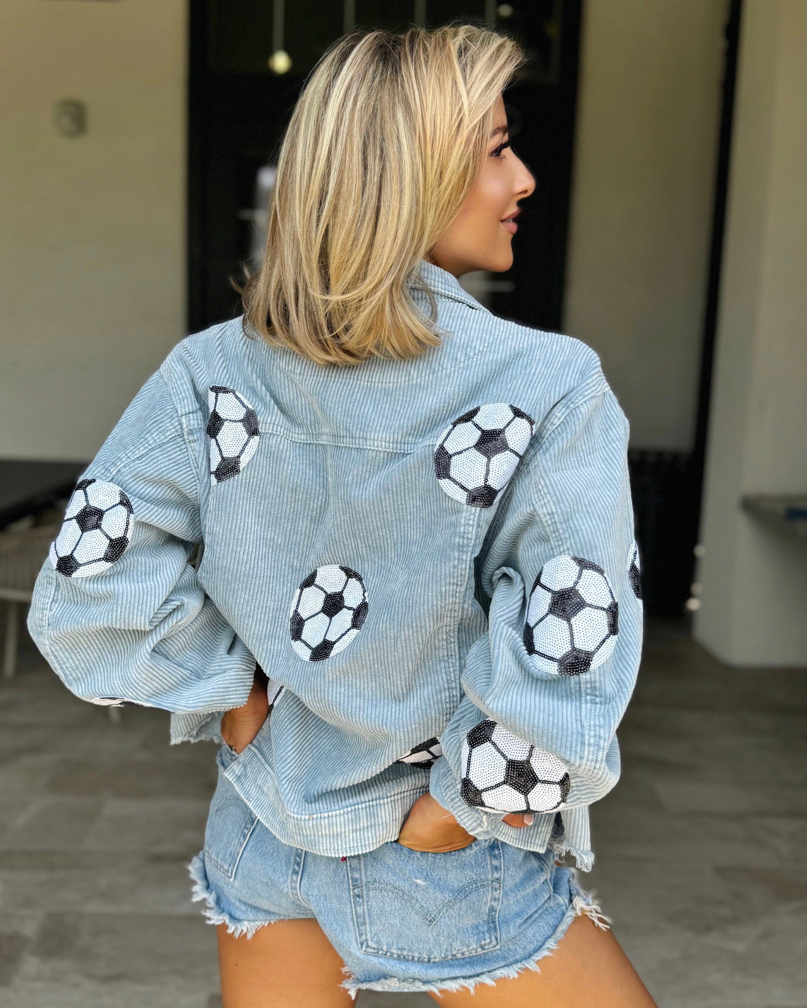 Corduroy Sequin Soccer Jacket