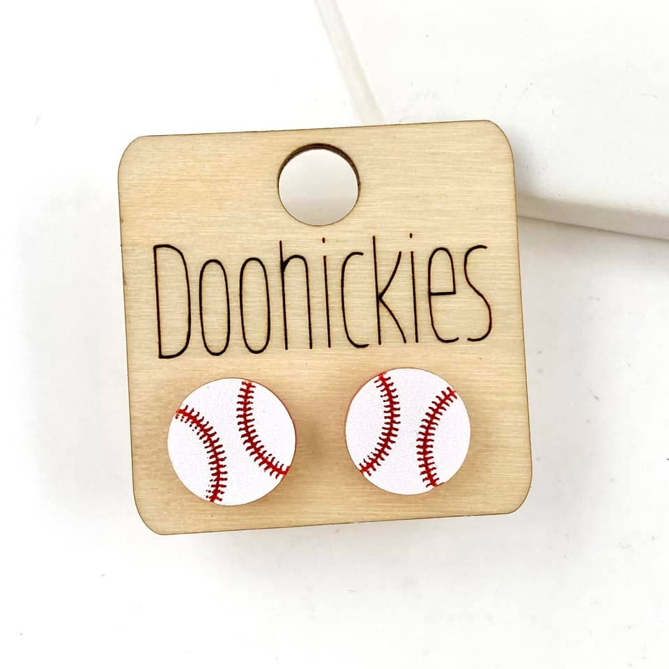 Baseball Stud Earrings: Baseball