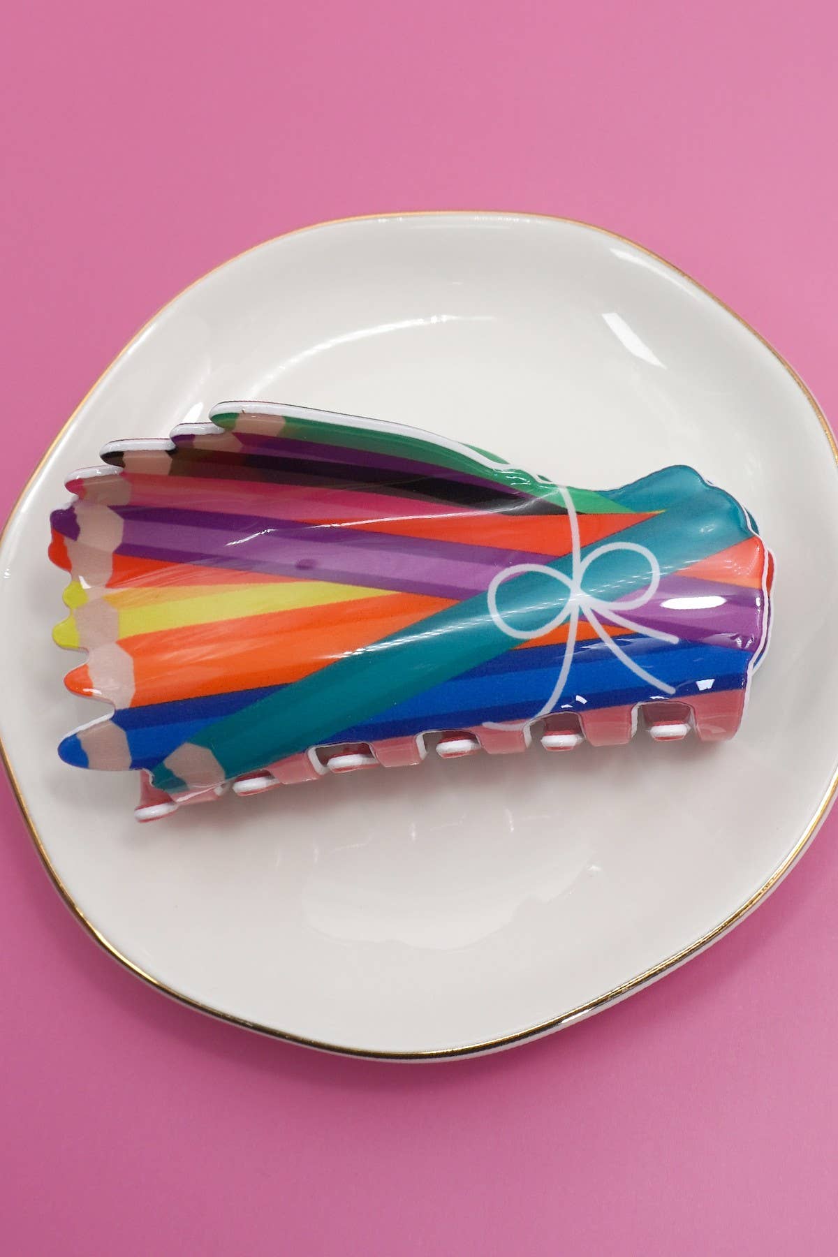Back to School Claw Clip: Colored Pencils