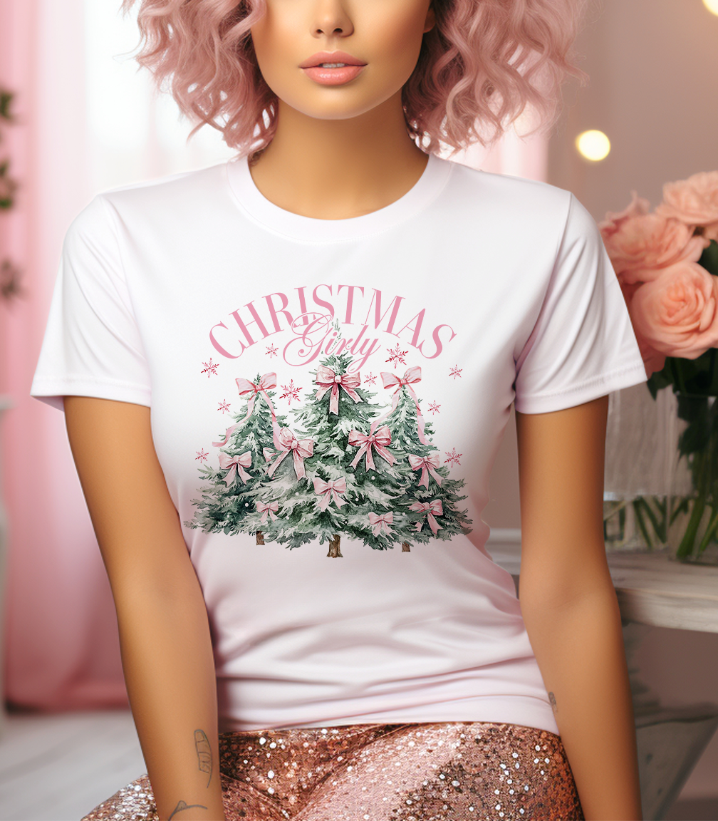 Christmas Girly White T-Shirt
