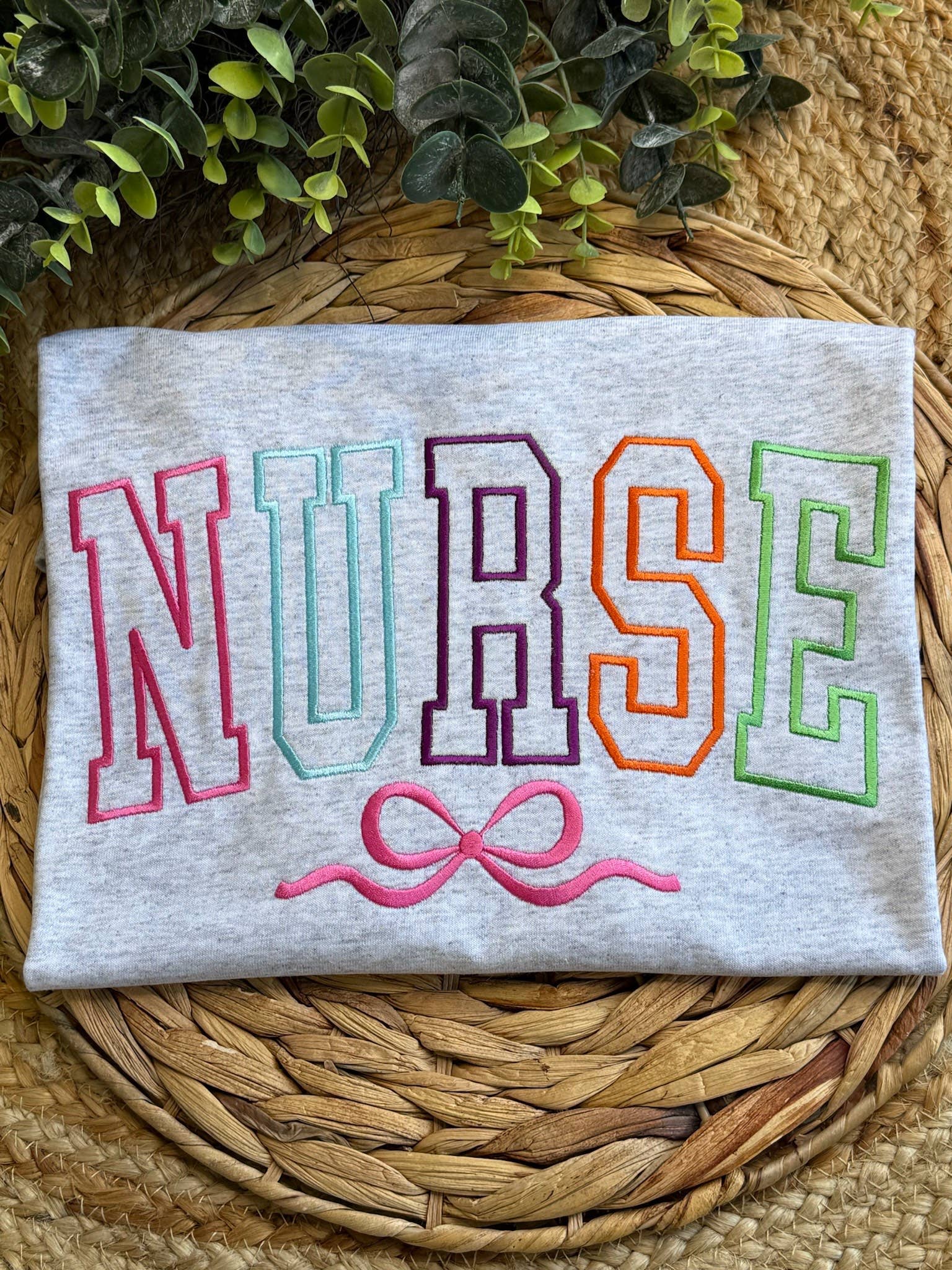 Nurse Bow Embroidered Tee