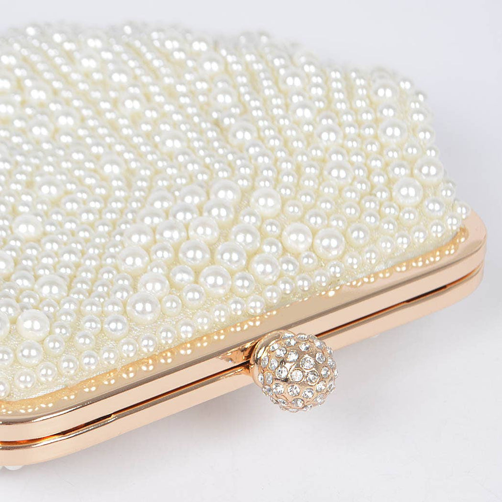 Faux Pearl Party Clutch: Shell