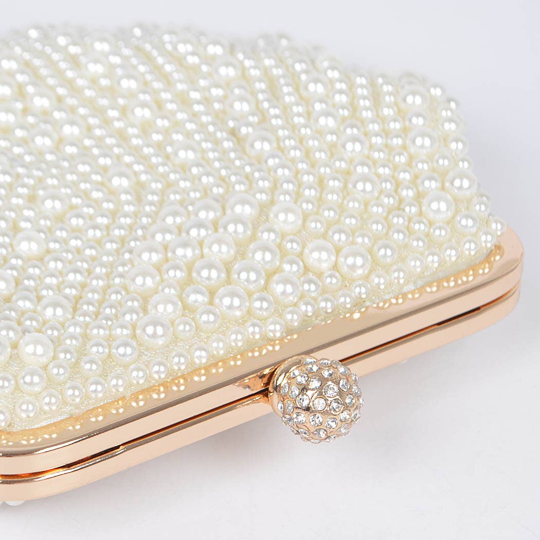 Faux Pearl Party Clutch: Shell
