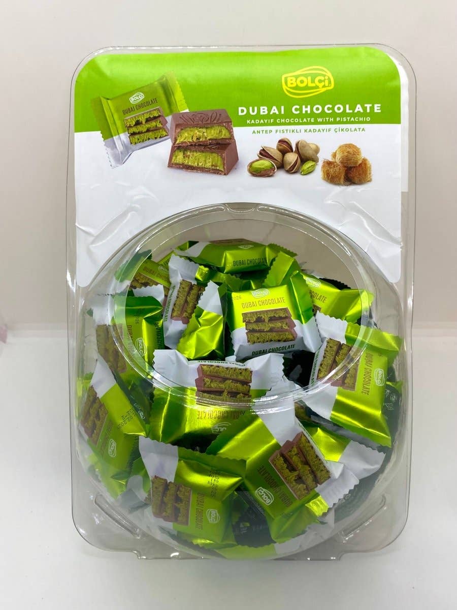 Antep Pistachio & Kadayif Dubai Chocolate Bar - 16gr: 1 Round Box (75 Pieces)