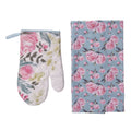 Floral Mitt and Tea Towel Set of 2