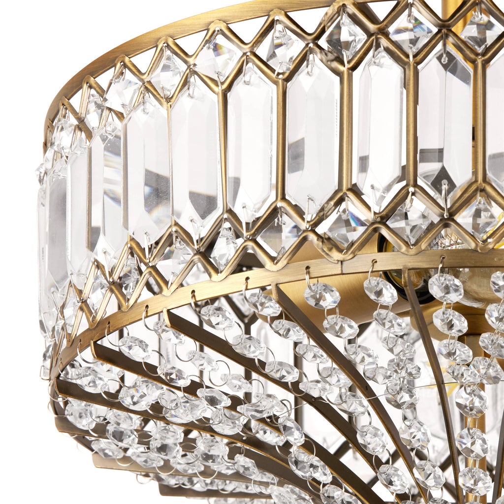 15.25"H Kendall Semi-Flush Mount Ceiling Light: Gold