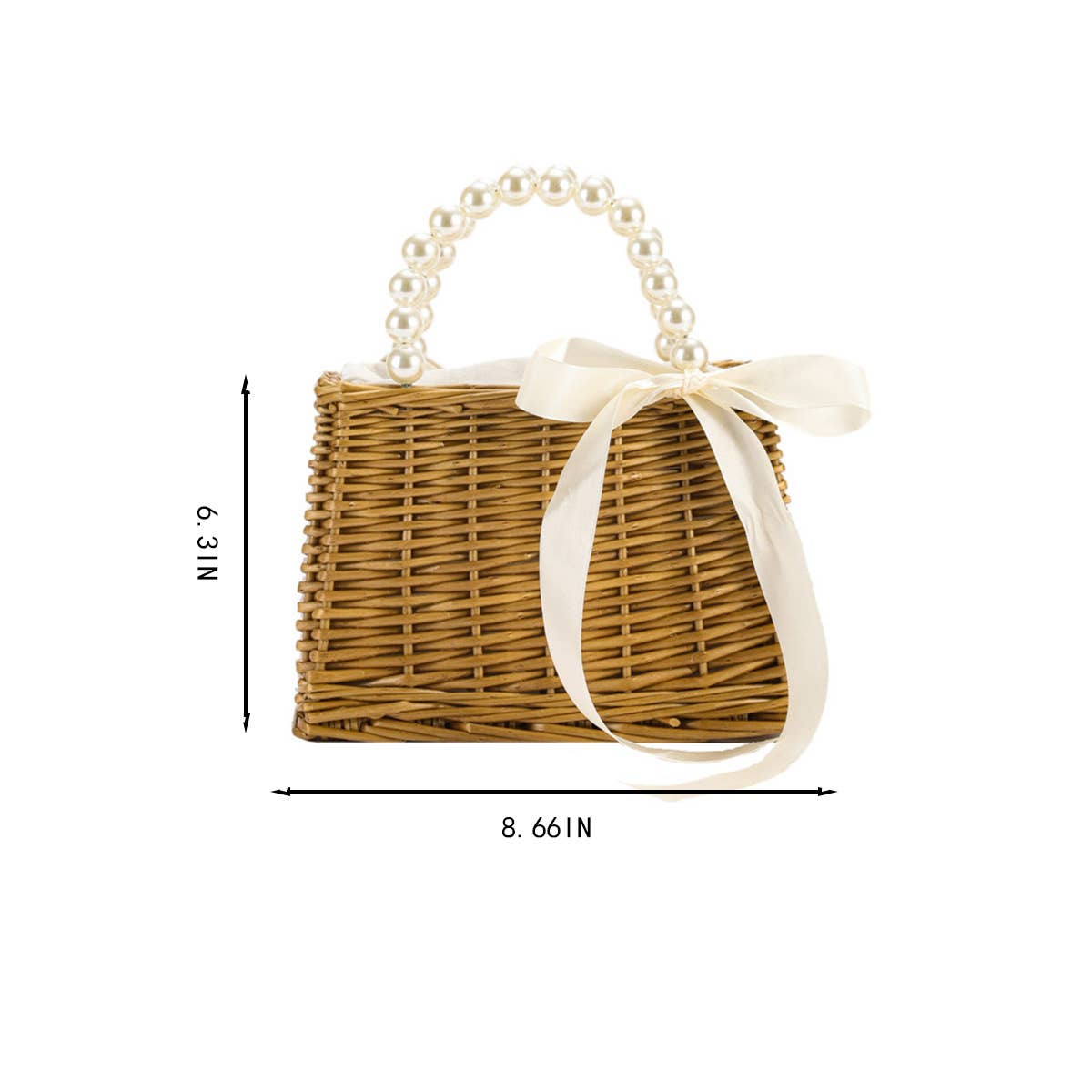 Small Straw Square Bag: Khaki