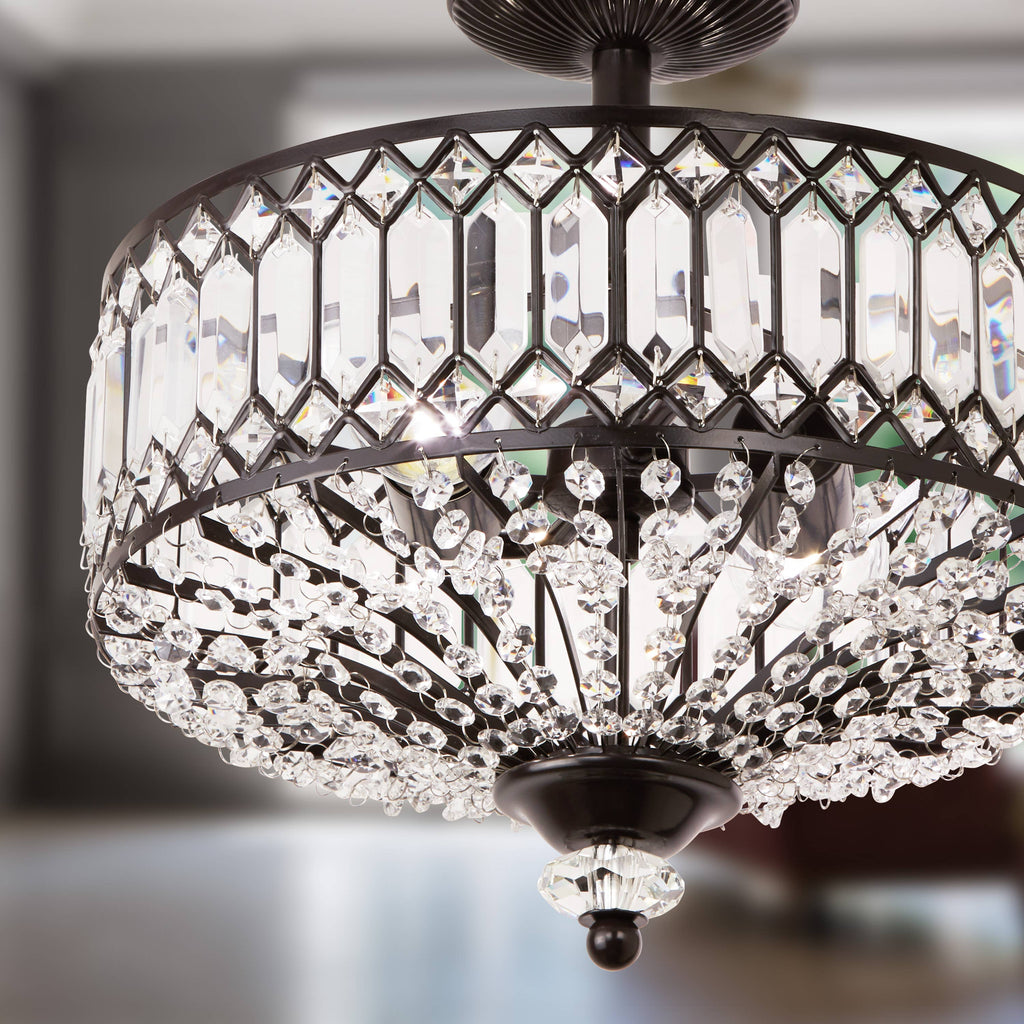 15.25"H Kendall Semi-Flush Mount Ceiling Light: Gold