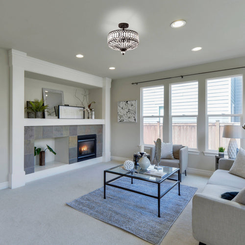 15.25"H Kendall Semi-Flush Mount Ceiling Light: Gold