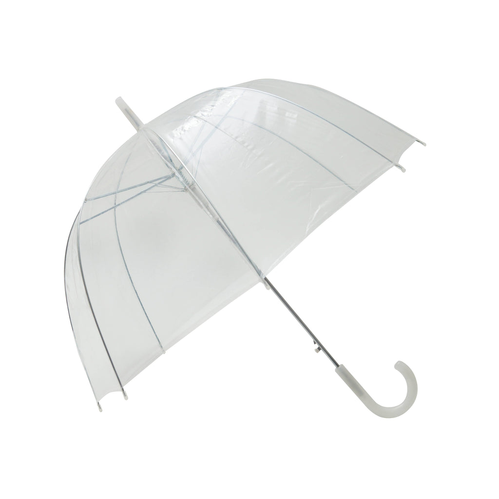 Transparent Dome Umbrella with White Handle