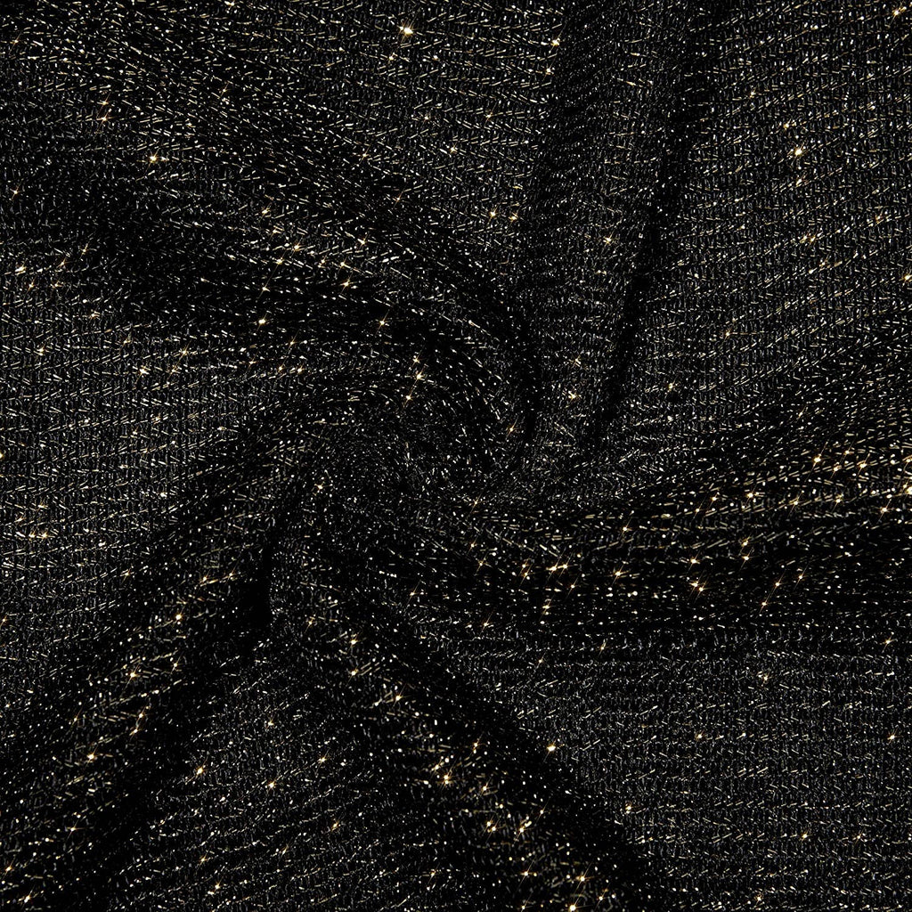 Sparkle Dress Scarf Shawl: Black with Gold Shimmer