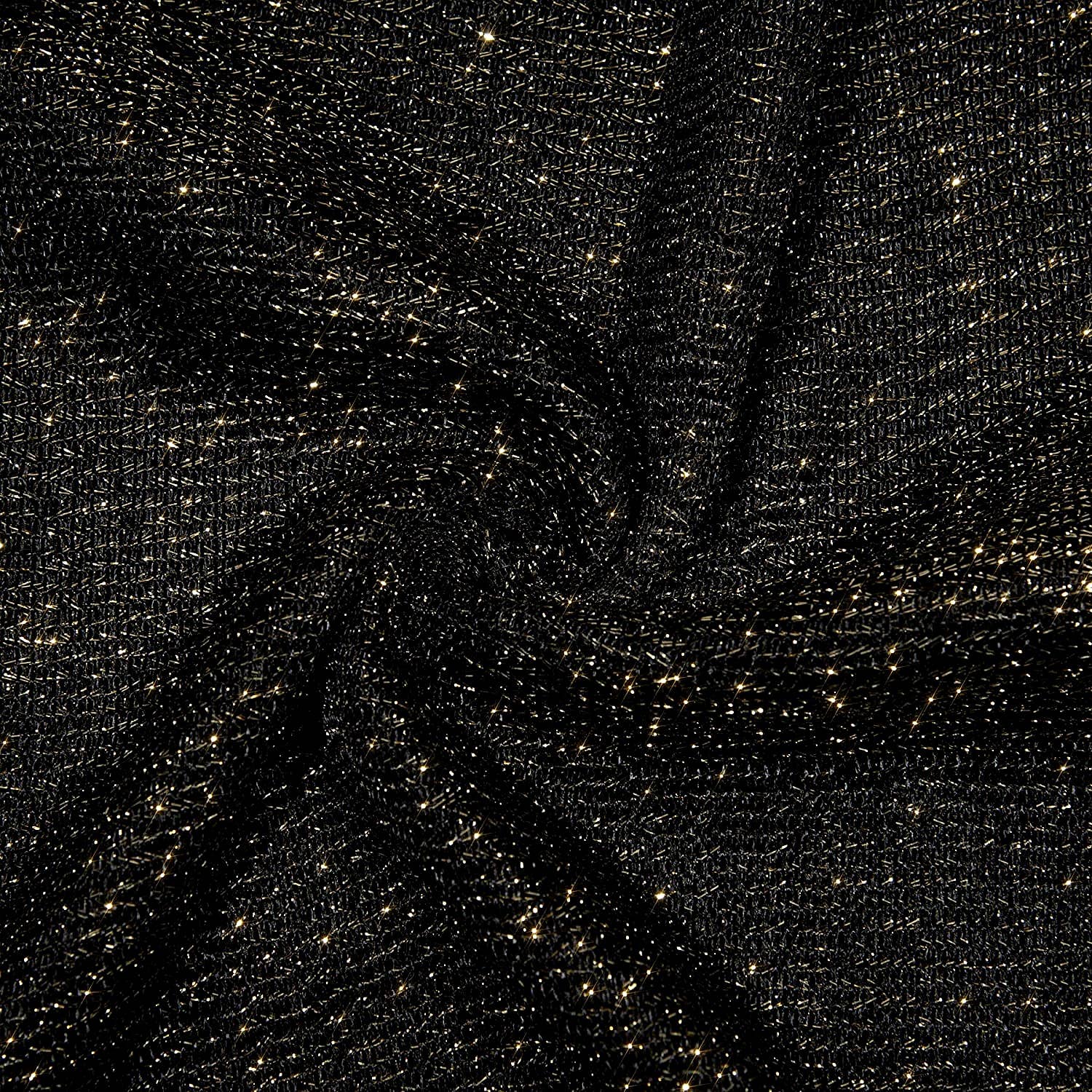 Sparkle Dress Scarf Shawl: Black with Gold Shimmer
