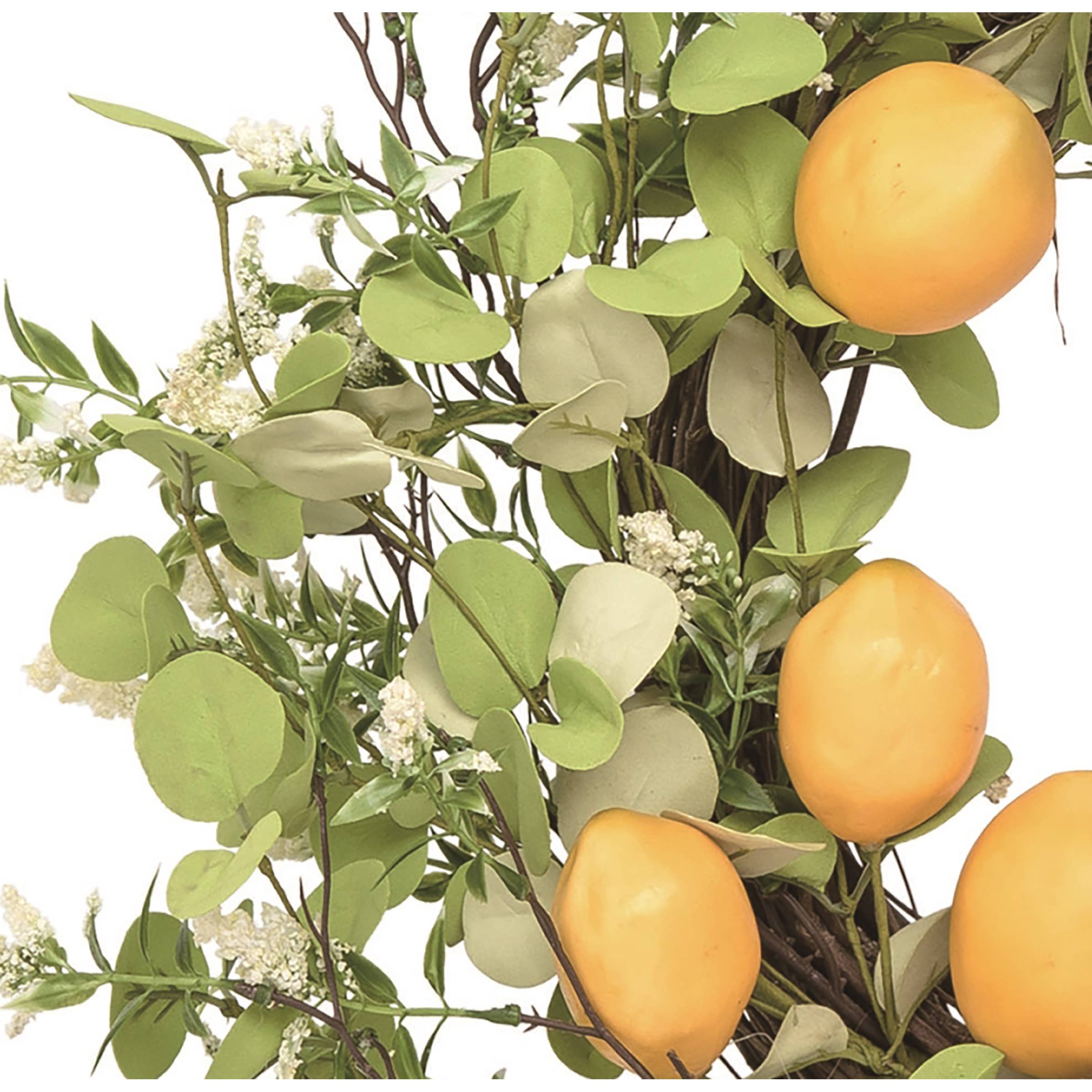 Spring Leaf and Lemon Wreath with Bow