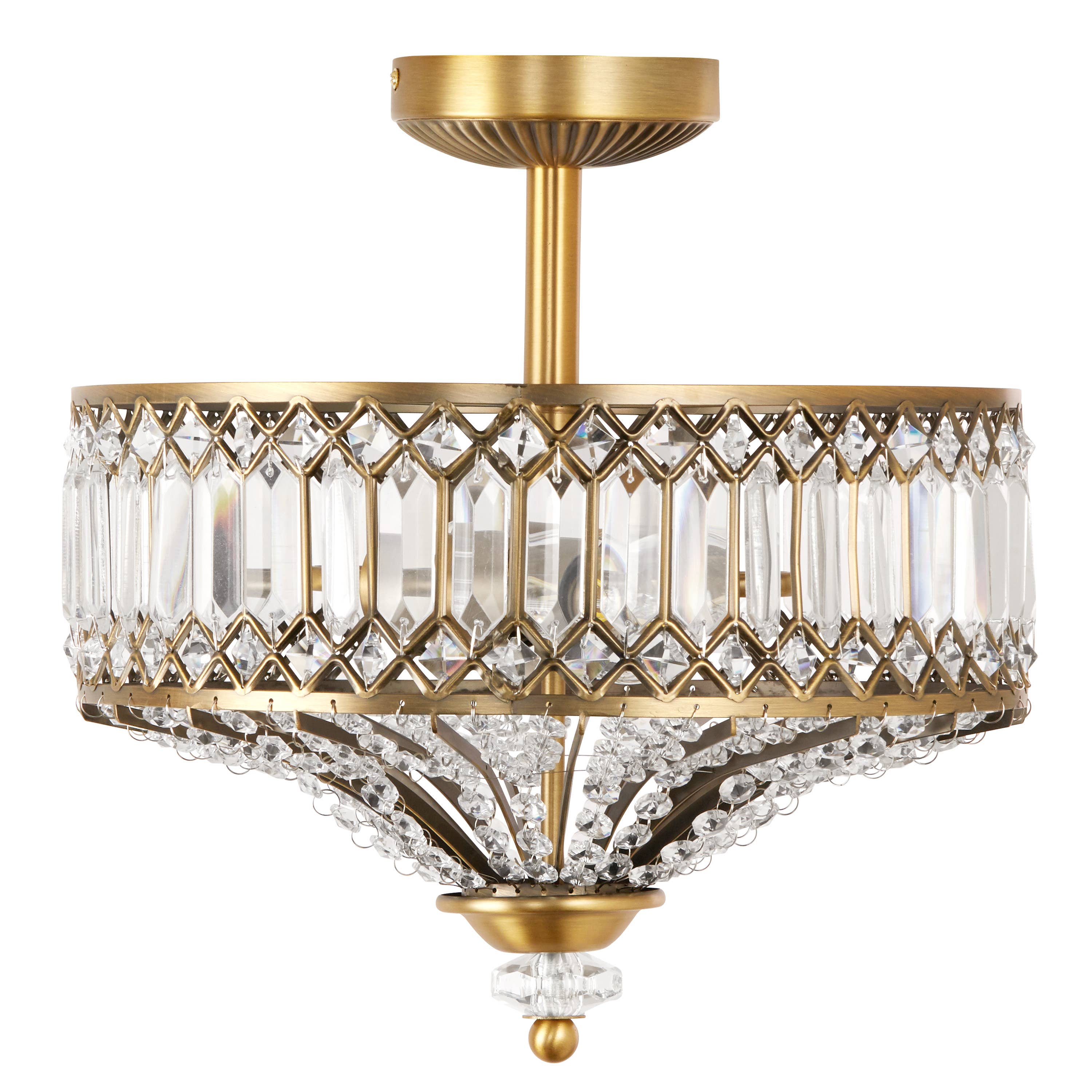 15.25"H Kendall Semi-Flush Mount Ceiling Light: Gold