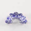Porcelain Style Claw Clip: Blue Flower