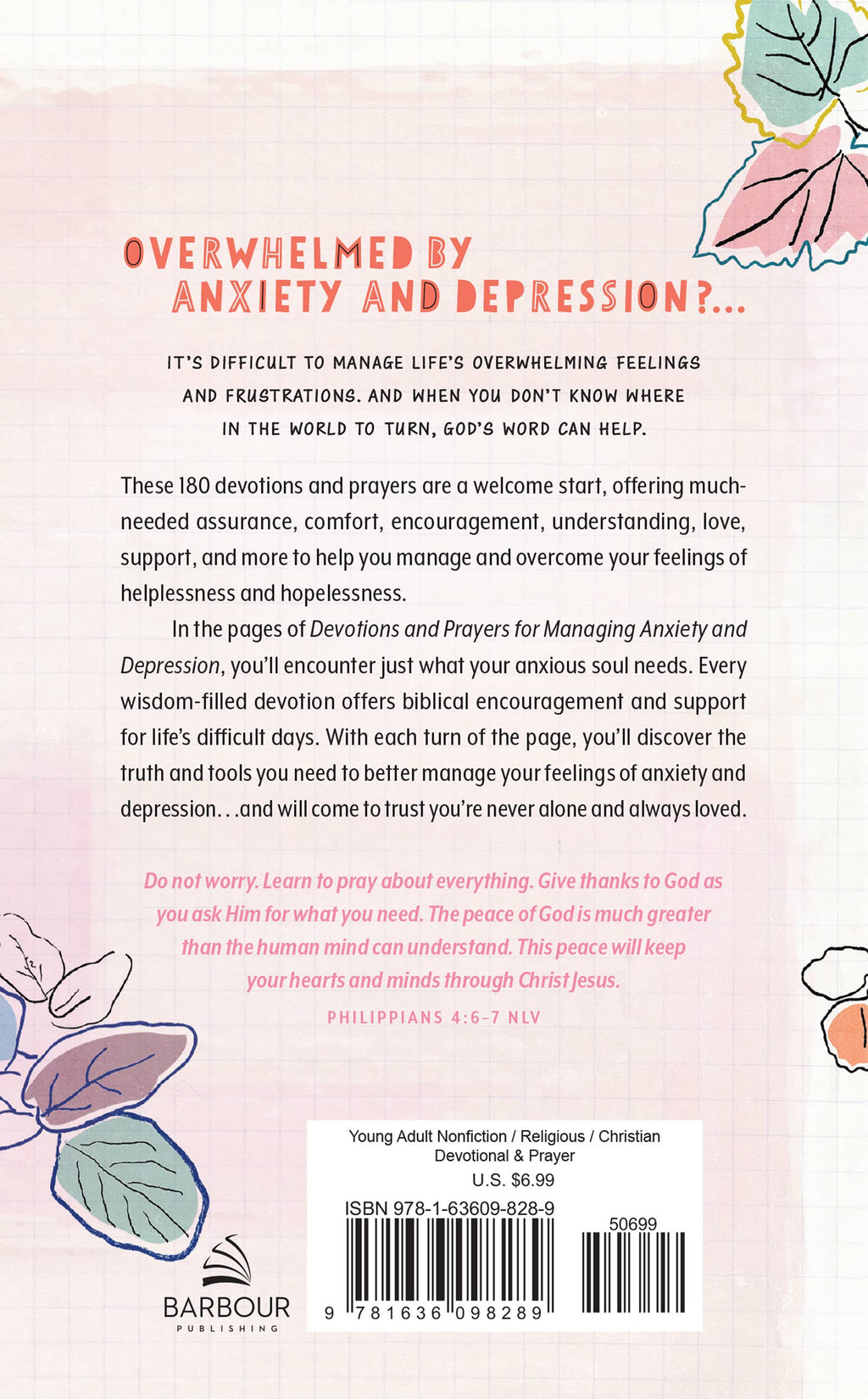 Devotions & Prayers for Managing Anxiety & Depression for Teen Girls